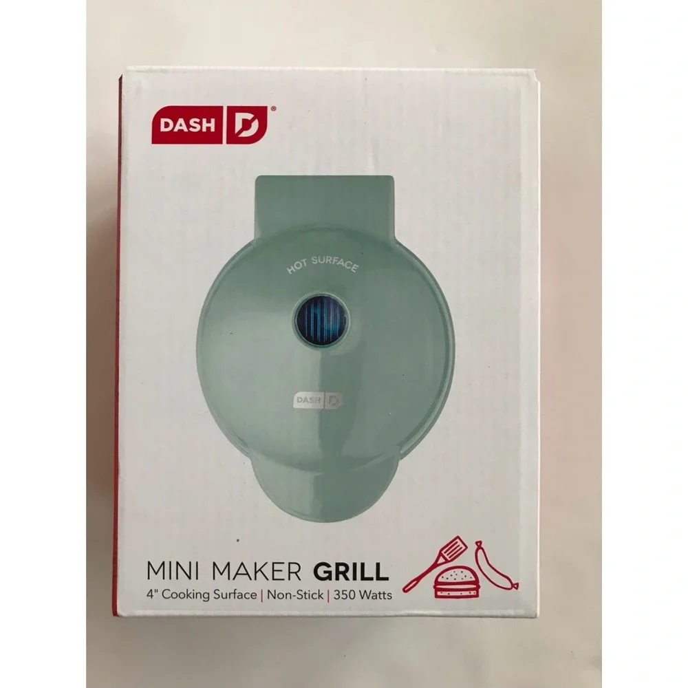 DASH Mini 4” Maker Grill Aqua 350 Watts